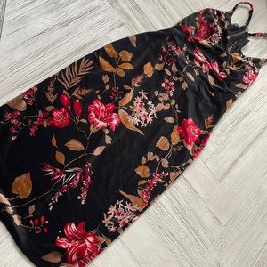 Venus velvet floral midi dress